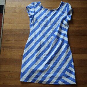 Mahi Gold Addie Dress in Oxford Stripe Regatta size small
